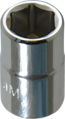 Proto - 3/8" Drive, Standard Hand Socket - 6 Points, 1-3/32" OAL, Chrome Finish - Exact Tooling