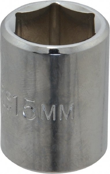 Proto - 3/8" Drive, Standard Hand Socket - 6 Points, 1-1/8" OAL, Chrome Finish - Exact Tooling
