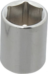 Proto - 3/8" Drive, Standard Hand Socket - 6 Points, 1-1/8" OAL, Chrome Finish - Exact Tooling