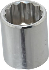 Proto - 3/8" Drive, Standard Hand Socket - 6 Points, 1-1/8" OAL, Chrome Vanadium, Chrome Finish - Exact Tooling