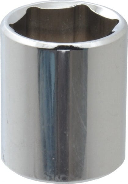 Proto - 3/8" Drive, Standard Hand Socket - 6 Points, 1-3/16" OAL, Chrome Vanadium, Chrome Finish - Exact Tooling