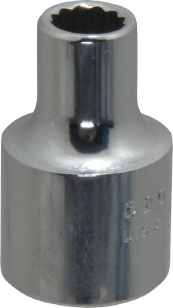 Proto - 1/4", 3/8" Drive, Standard Hand Socket - 12 Points, 1-3/32" OAL, Chrome Finish - Exact Tooling