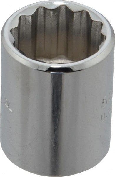 Proto - 5/8", 3/8" Drive, Standard Hand Socket - 12 Points, 1-1/8" OAL, Chrome Finish - Exact Tooling