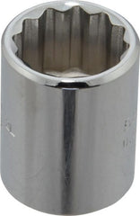 Proto - 5/8", 3/8" Drive, Standard Hand Socket - 12 Points, 1-1/8" OAL, Chrome Finish - Exact Tooling