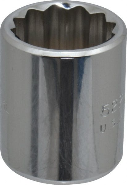 Proto - 11/16", 3/8" Drive, Standard Hand Socket - 12 Points, 1-1/8" OAL, Chrome Finish - Exact Tooling