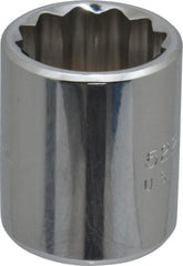 Proto - 11/16", 3/8" Drive, Standard Hand Socket - 12 Points, 1-1/8" OAL, Chrome Finish - Exact Tooling