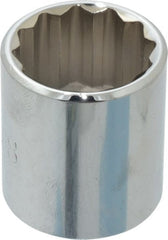 Proto - 7/8", 3/8" Drive, Standard Hand Socket - 12 Points, 1-5/16" OAL, Chrome Finish - Exact Tooling