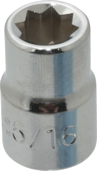 Proto - 5/16", 3/8" Drive, Standard Hand Socket - 8 Points, 1-5/64" OAL, Chrome Finish - Exact Tooling