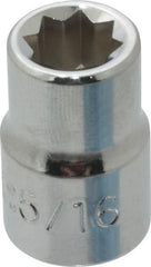 Proto - 5/16", 3/8" Drive, Standard Hand Socket - 8 Points, 1-5/64" OAL, Chrome Finish - Exact Tooling