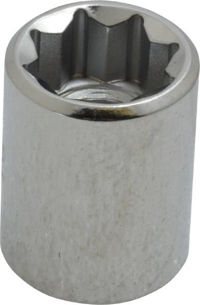 Proto - 1/2", 3/8" Drive, Standard Hand Socket - 8 Points, 1-1/8" OAL, Chrome Finish - Exact Tooling