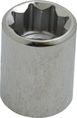 Proto - 1/2", 3/8" Drive, Standard Hand Socket - 8 Points, 1-1/8" OAL, Chrome Finish - Exact Tooling