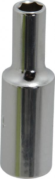 Proto - 1/4", 3/8" Drive, Deep Hand Socket - 6 Points, 2-1/8" OAL, Chrome Finish - Exact Tooling