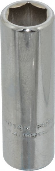 Proto - 7/16", 3/8" Drive, Deep Hand Socket - 6 Points, 2-1/8" OAL, Chrome Finish - Exact Tooling