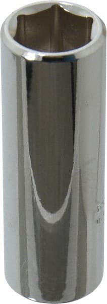 Proto - 1/2", 3/8" Drive, Deep Hand Socket - 6 Points, 2-1/8" OAL, Chrome Finish - Exact Tooling