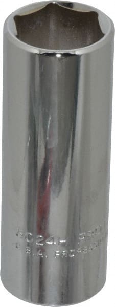 Proto - 3/4", 3/8" Drive, Deep Hand Socket - 6 Points, 2-3/4" OAL, Chrome Vanadium, Chrome Finish - Exact Tooling