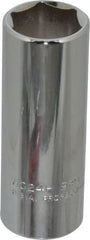 Proto - 3/4", 3/8" Drive, Deep Hand Socket - 6 Points, 2-3/4" OAL, Chrome Vanadium, Chrome Finish - Exact Tooling