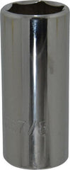 Proto - 7/8", 3/8" Drive, Deep Hand Socket - 6 Points, 2-3/4" OAL, Chrome Finish - Exact Tooling