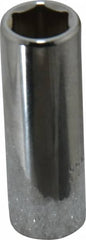 Proto - 3/8" Drive, Deep Hand Socket - 6 Points, 2-1/8" OAL, Chrome Finish - Exact Tooling