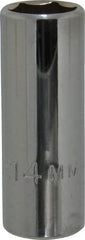 Proto - 3/8" Drive, Deep Hand Socket - 6 Points, 2-1/8" OAL, Chrome Vanadium, Chrome Finish - Exact Tooling