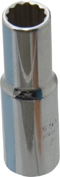 Proto - 3/8", 3/8" Drive, Deep Hand Socket - 12 Points, 2-1/8" OAL, Steel, Full Polish Finish - Exact Tooling