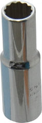 Proto - 3/8", 3/8" Drive, Deep Hand Socket - 12 Points, 2-1/8" OAL, Steel, Full Polish Finish - Exact Tooling