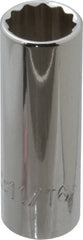 Proto - 11/16", 3/8" Drive, Deep Hand Socket - 12 Points, 2-3/4" OAL, Chrome Finish - Exact Tooling