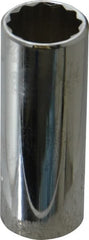 Proto - 3/4", 3/8" Drive, Deep Hand Socket - 12 Points, 2-3/4" OAL, Chrome Finish - Exact Tooling