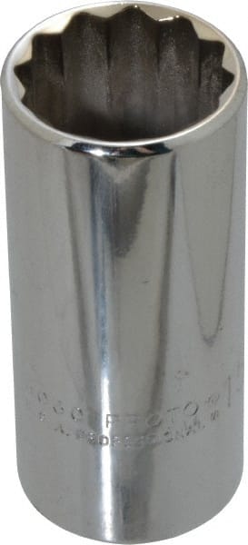 Proto - 15/16", 3/8" Drive, Deep Hand Socket - 12 Points, 2-3/4" OAL, Chrome Finish - Exact Tooling
