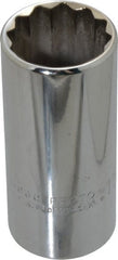Proto - 15/16", 3/8" Drive, Deep Hand Socket - 12 Points, 2-3/4" OAL, Chrome Finish - Exact Tooling