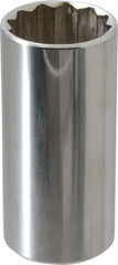 Proto - 1", 3/8" Drive, Deep Hand Socket - 12 Points, 2-3/4" OAL, Chrome Finish - Exact Tooling