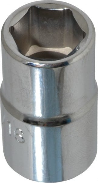 Proto - 9/16", 1/2" Drive, Standard Hand Socket - 6 Points, 1-1/2" OAL, Chrome Finish - Exact Tooling