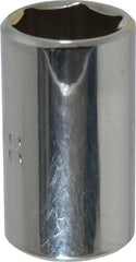 Proto - 5/8", 1/2" Drive, Standard Hand Socket - 6 Points, 1-1/2" OAL, Chrome Finish - Exact Tooling