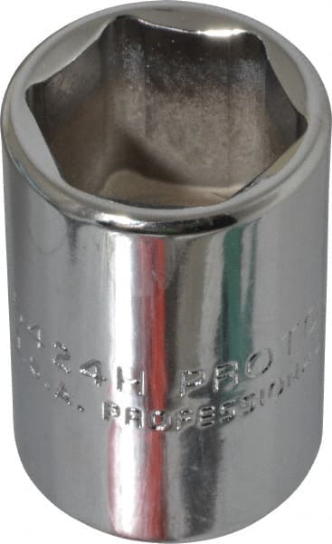 Proto - 3/4", 1/2" Drive, Standard Hand Socket - 6 Points, 1-1/2" OAL, Chrome Finish - Exact Tooling