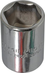 Proto - 3/4", 1/2" Drive, Standard Hand Socket - 6 Points, 1-1/2" OAL, Chrome Finish - Exact Tooling