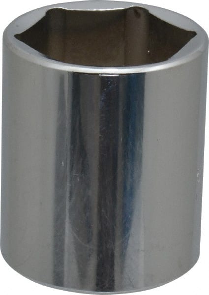 Proto - 1-1/8", 1/2" Drive, Standard Hand Socket - 6 Points, 1-3/4" OAL, Chrome Finish - Exact Tooling