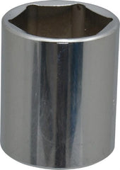 Proto - 1-1/8", 1/2" Drive, Standard Hand Socket - 6 Points, 1-3/4" OAL, Chrome Finish - Exact Tooling