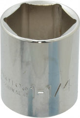 Proto - 1-1/4", 1/2" Drive, Standard Hand Socket - 6 Points, 1-55/64" OAL, Chrome Finish - Exact Tooling