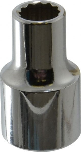 Proto - 3/8", 1/2" Drive, Standard Hand Socket - 12 Points, 1-31/64" OAL, Chrome Finish - Exact Tooling