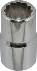 Proto - 9/16", 1/2" Drive, Standard Hand Socket - 12 Points, 1-1/2" OAL, Chrome Finish - Exact Tooling