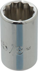 Proto - 5/8", 1/2" Drive, Standard Hand Socket - 12 Points, 1-1/2" OAL, Chrome Finish - Exact Tooling