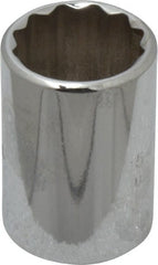 Proto - 3/4", 1/2" Drive, Standard Hand Socket - 12 Points, 1-1/2" OAL, Chrome Finish - Exact Tooling