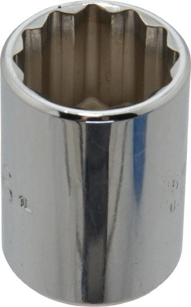 Proto - 13/16", 1/2" Drive, Standard Hand Socket - 12 Points, 1-1/2" OAL, Chrome Finish - Exact Tooling