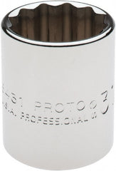 Proto - 31/32", 1/2" Drive, Standard Hand Socket - 12 Points, 1-9/16" OAL, Chrome Finish - Exact Tooling