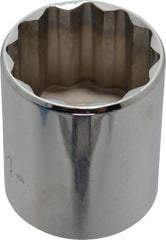 Proto - 1-1/4", 1/2" Drive, Standard Hand Socket - 12 Points, 1-3/4" OAL, Chrome Finish - Exact Tooling