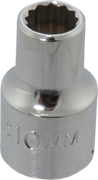 Proto - 1/2" Drive, Standard Hand Socket - 12 Points, 1-1/2" OAL, Chrome Finish - Exact Tooling