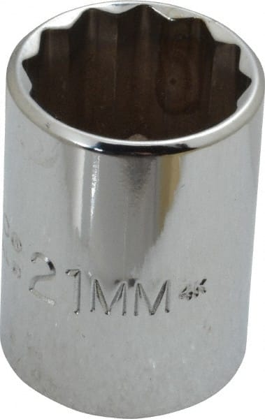 Proto - 1/2" Drive, Standard Hand Socket - 12 Points, 1-7/16" OAL, Chrome Finish - Exact Tooling