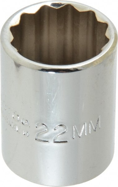 Proto - 1/2" Drive, Standard Hand Socket - 12 Points, 1-17/32" OAL, Chrome Finish - Exact Tooling