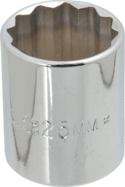 Proto - 1/2" Drive, Standard Hand Socket - 12 Points, 1-17/32" OAL, Chrome Finish - Exact Tooling