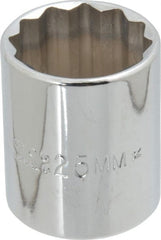 Proto - 1/2" Drive, Standard Hand Socket - 12 Points, 1-17/32" OAL, Chrome Finish - Exact Tooling