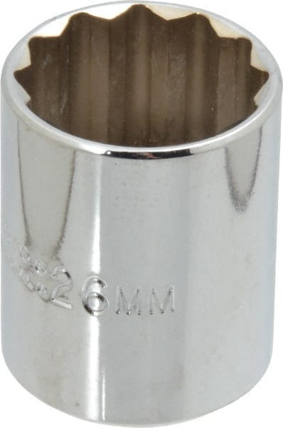Proto - 1/2" Drive, Standard Hand Socket - 12 Points, 1-17/32" OAL, Chrome Finish - Exact Tooling